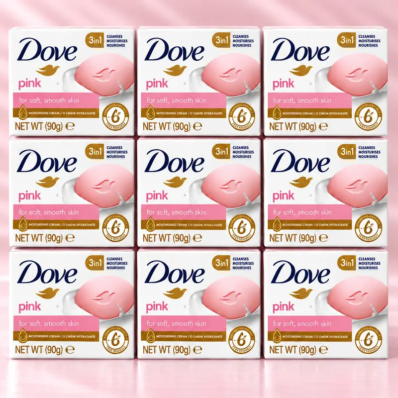 Dove Pink Beauty Bar (3.17 Oz / 90 G) 3-In-1 Moisturizing Cream Cleansing Bar for Soft Smooth Skin - Nourishing Hydrating Gentle Body Wash Bar Soap Skin Care Daily Cleanser