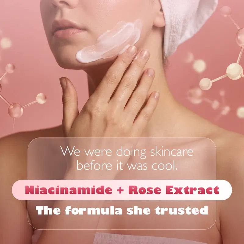 Crema Corporal Rose Milk MENPER Con Niacinamida Para Piel Seca | Rose Milk Body Cream with Niacinamide, 1 Frasco De 8 Oz