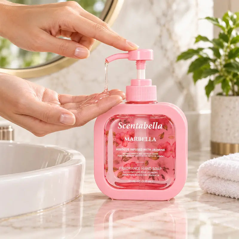 Scentabella Marbella Hand Soap & Body Wash Set | Scented Hand Wash 10 Fl Oz & Luxury Body Wash 16.9 Fl Oz