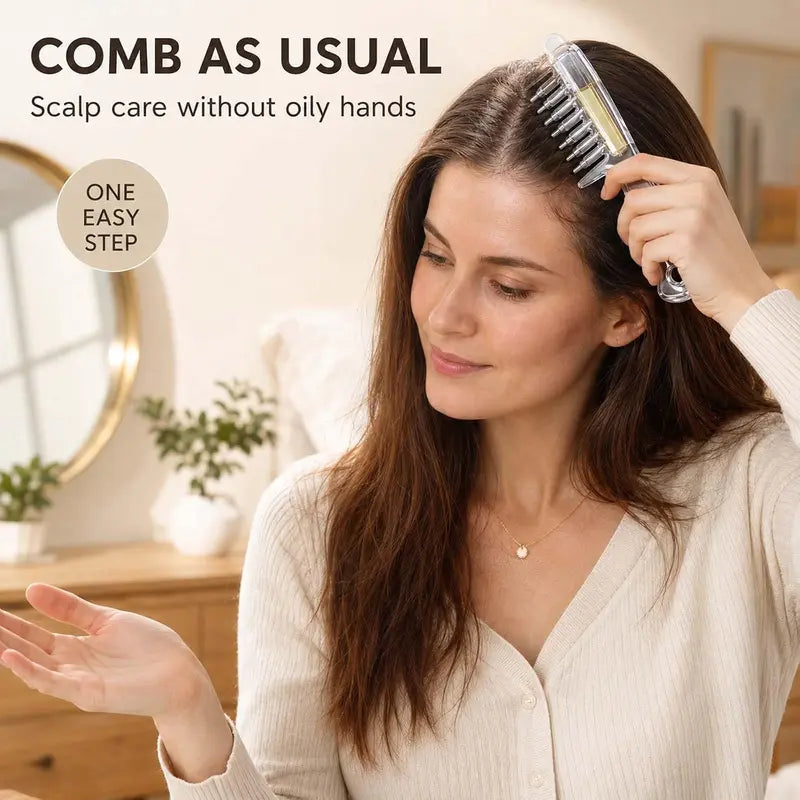 Scalp Liquid Applicator Comb, Refillable Hair Root Oil Massage Comb for Hair Care Treatment( Only Comb)