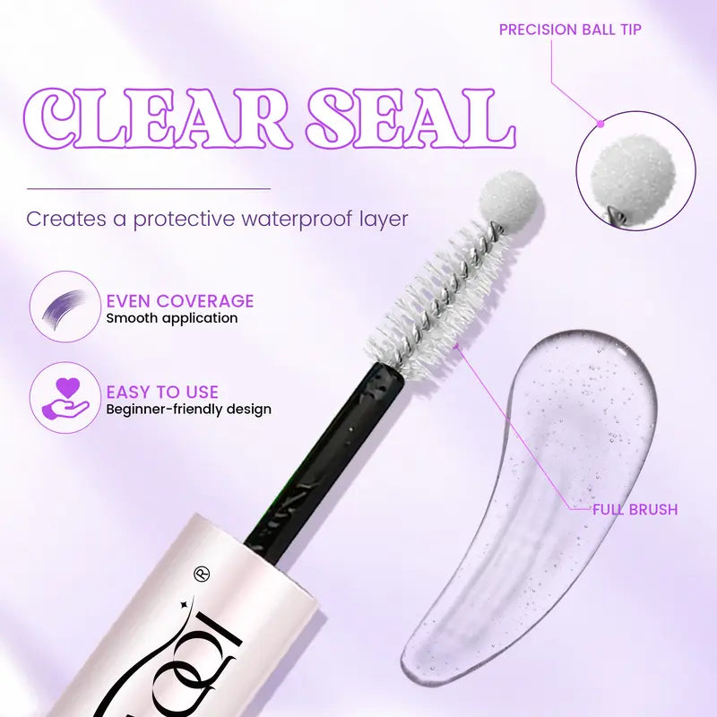 GAQQI [New Upgrade] 2-In-1 Bond & Seal Waterproof Lash Glue, Strong Hold 72H+ Latex-Free Formaldehyde-Free Adhesive for Sensitive Eyes, Cluster Individual Strip Lashes & Extensions
