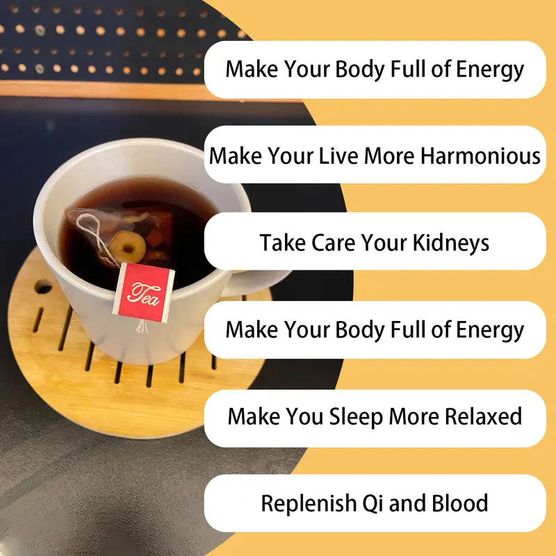Healthy Kidney Tea - Red Ginseng Fruit & Herbal Wellness Tea Blend with Red Date, Wolfberry, Mulberry for Men'S Health, 3-5 Mins Steep Adult Formula