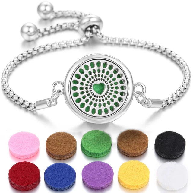 Stainless Steel Scent Diffuser Bracelet & Refill Pads