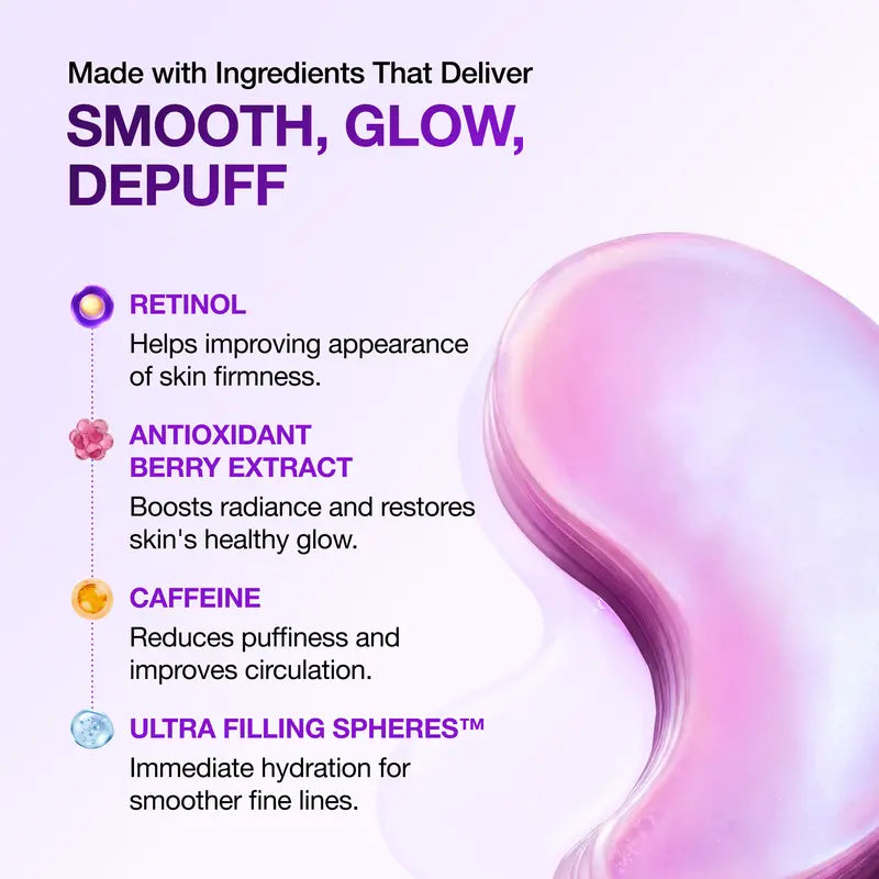 [Anua] Retinol Berry Revitalizing Eye Patch for Wrinkle and Dark Circles(60Ea), 8Hour Plumping Effect in 10 Minutes, Fuller Looking & Lifted Skin, Hyal-Plumping Effect, Brightens Undereye by Antioxidant Berry Extracts, Relieves Puffiness with Caffeine