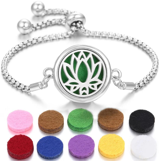 Stainless Steel Scent Diffuser Bracelet & Refill Pads
