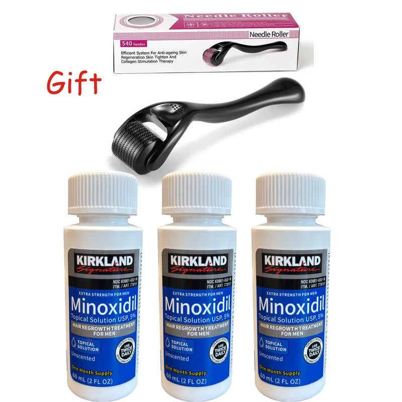 Kirkland Signature 5% Minoxidil Topical Solution for Men - Extra Strength Hair Regrowth Treatment, 6 Bottles (2 Fl Oz Each) 6-Month Supply, Precision Dropper for Daily Grooming, Minodoxil Hair Growth