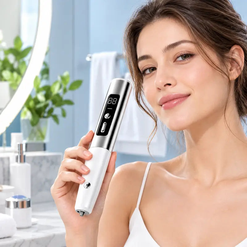 Adjustable Cell-Powered Handheld Pen - Portable Size Skincare Tool for Dark Spot & Blemish Care, Lightweight Reusable Facial Device with Comfortable Design for Smoother-Looking Skin,Techvibes