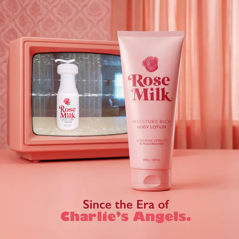 Crema Corporal Rose Milk MENPER Con Niacinamida Para Piel Seca | Rose Milk Body Cream with Niacinamide, 1 Frasco De 8 Oz