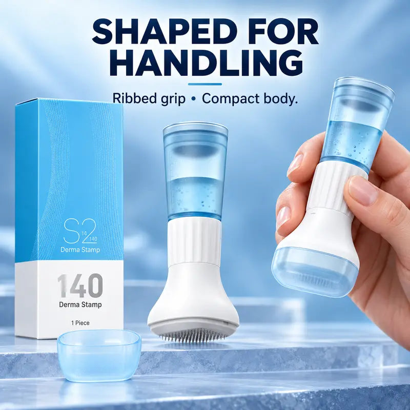 Hydrating Microneedle Applicator — an Adjustable Manual Scalp Massager Featuring 140 Microneedles with 0.25Mm Adjustment Increments, a 10Ml Refillable Reservoir, and a Protective Cap, Designed for Precise Application to Meet Various Scalp Care Needs.,Fami