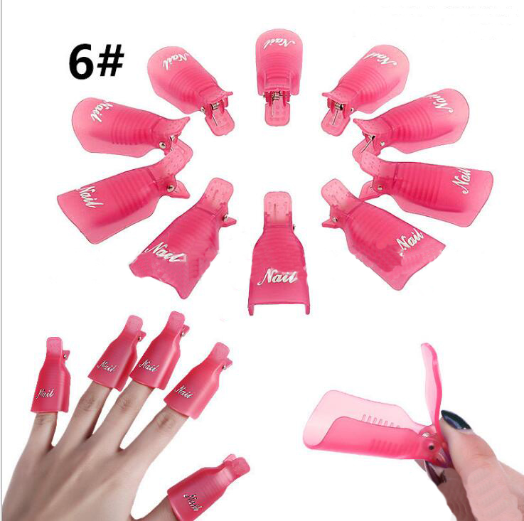 Gel Nail Polish Remover Clips, 10-Piece Set