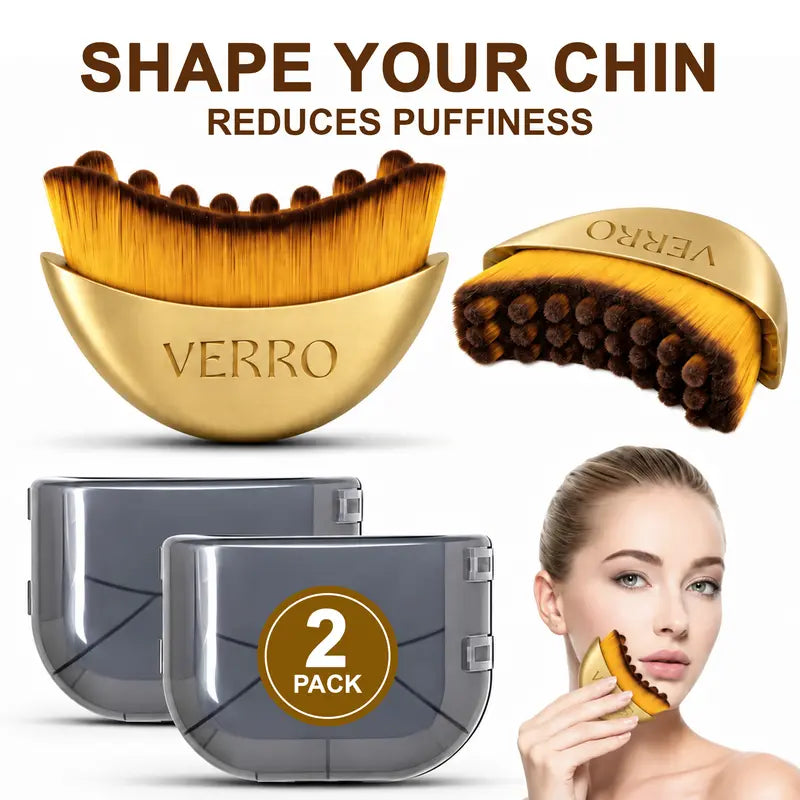 Lymphatic Contour Face Brush – Jawline & Chin Sculpting Brush for Lymphatic Drainage & Depuffing – Dry Brushing Face Massager for Face, Neck & Chin – Wooden Facial Sculpting Brush