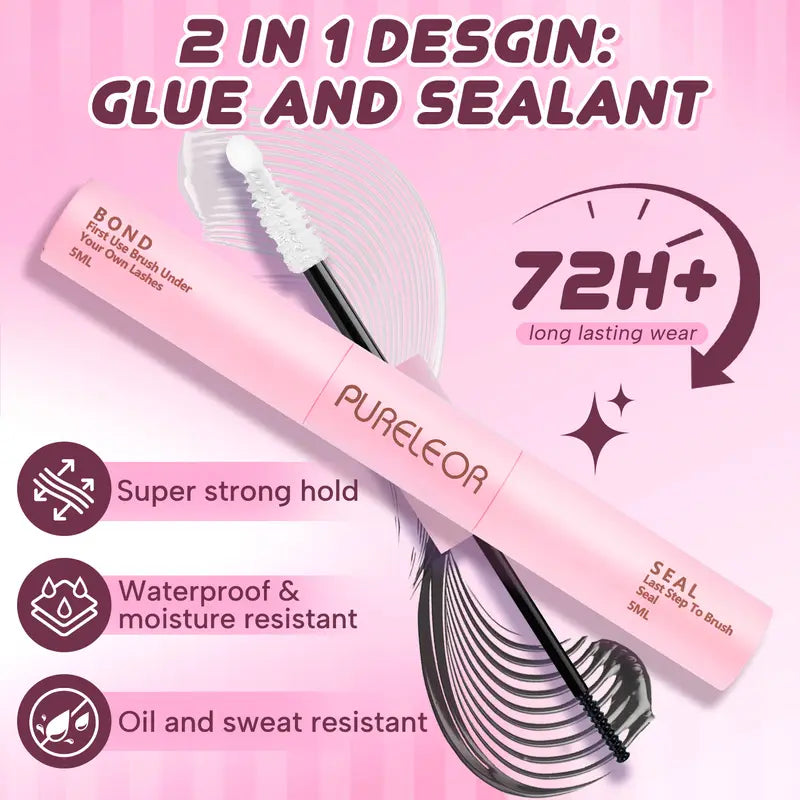 PURELEOR Black Brown Cluster Lashes,C-Curl Individual Volume Eyelashes Extensions,Self DIY Lash Mixed Length 10-12-14-16Mm, Lightweight Natural Soft for Christmas Party & Daily Life, for All Eye Shapes,Familyfun