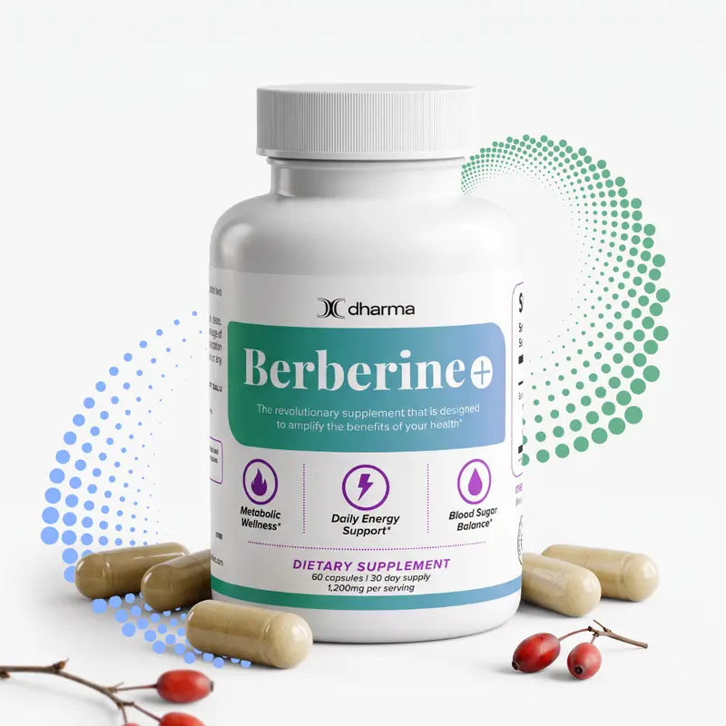 Berberine plus Daily Essential Dietary Supplement - 60 Gentle Natural Botanical Extract Capsules for Everyday Wellness, Vitality & Balance Support