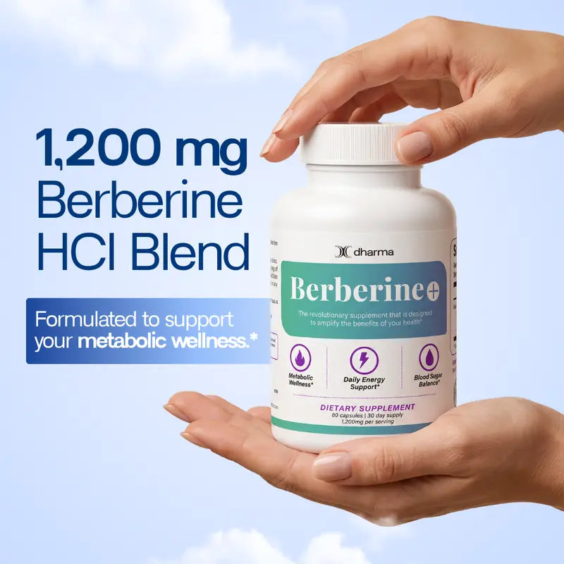 Berberine plus Daily Essential Dietary Supplement - 60 Gentle Natural Botanical Extract Capsules for Everyday Wellness, Vitality & Balance Support