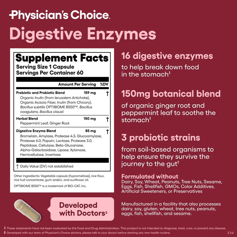 [Livestream Exclusive] Digestive Enzymes by Physician'S Choice - Bloating & Mealtime Discomfort Support with Probiotics + Prebiotics for Gut Health