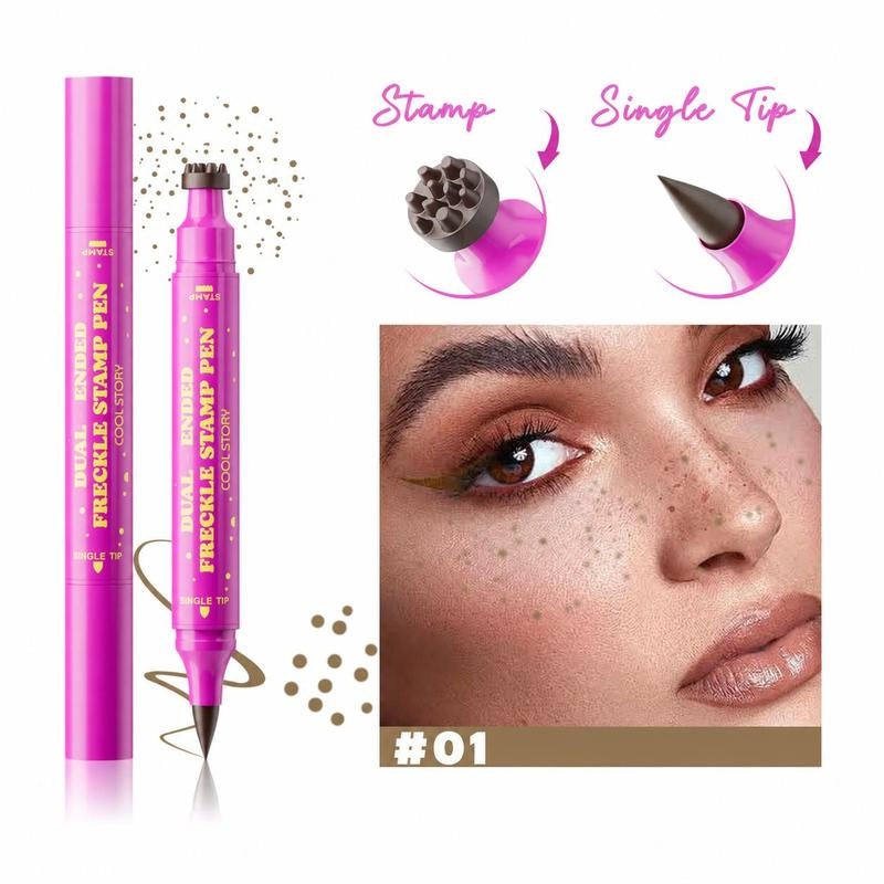 Waterproof Freckles Pen: Faux Freckle Stamp and Fine Tip Eyeliner for Realistic, Long-Lasting Freckles and Effortless Makeup, Perfect for Daily Wear and Cosplay