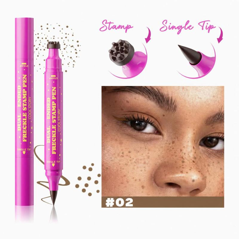 Waterproof Freckles Pen: Faux Freckle Stamp and Fine Tip Eyeliner for Realistic, Long-Lasting Freckles and Effortless Makeup, Perfect for Daily Wear and Cosplay