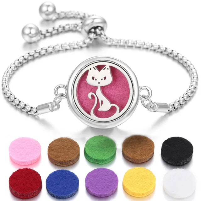 Stainless Steel Scent Diffuser Bracelet & Refill Pads