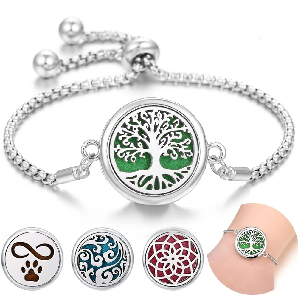 Stainless Steel Scent Diffuser Bracelet & Refill Pads