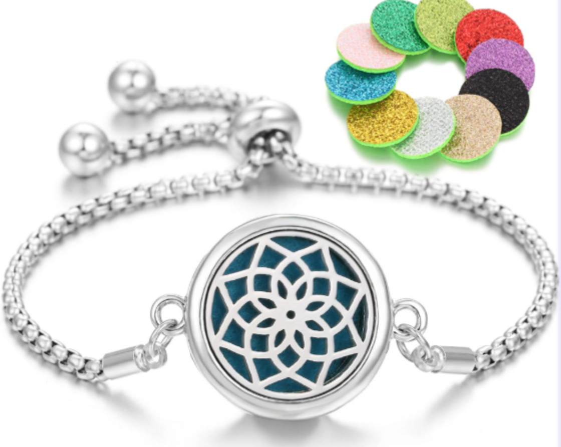 Stainless Steel Scent Diffuser Bracelet & Refill Pads