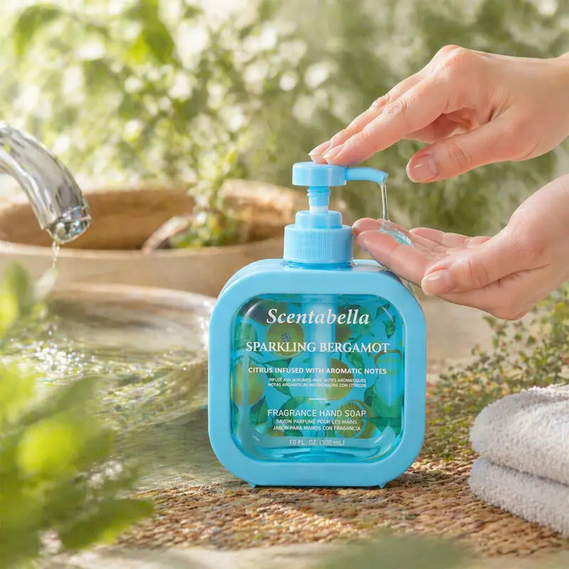 Scentabella Sparkling Bergamot Hand Soap & Body Wash Set | Scented Hand Wash 10 Fl Oz & Luxury Body Wash 16.9 Fl Oz