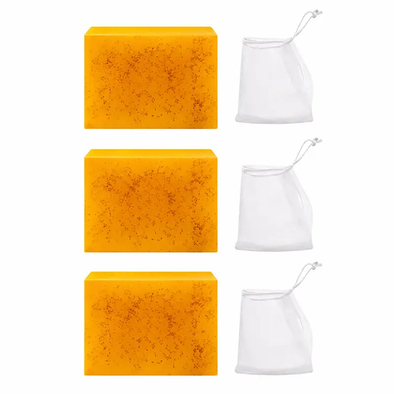 Lemon Turmeric Kojic Acid Soap 3PCS – Lemon Kojic Acid Soap Bar & Turmeric Soap Bar, Kojic Acid Soap for Facial Skincare, Radiant Comfort