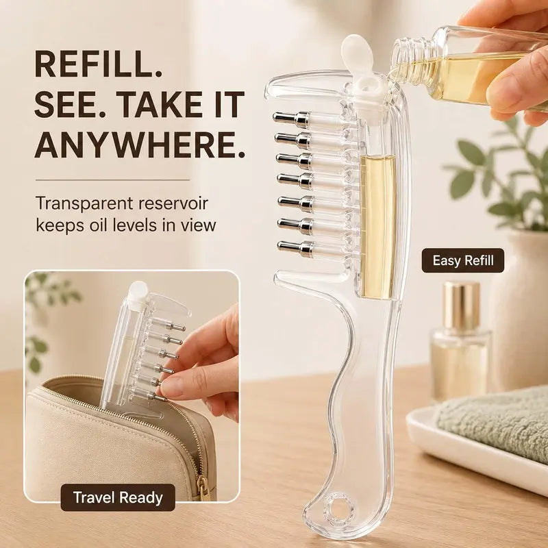 Scalp Liquid Applicator Comb, Refillable Hair Root Oil Massage Comb for Hair Care Treatment( Only Comb)