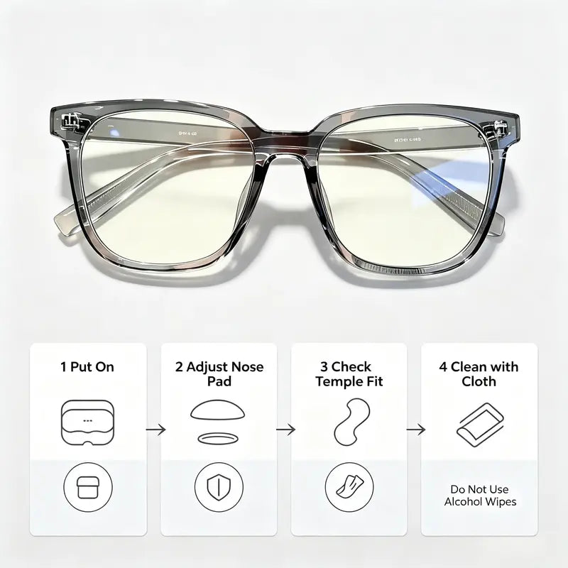 3Pcs Unisex Square Frame Bluelight Glasses - Blue Light Blocking Lenses, Face-Flattering Optical Frames, Stylish Trendy Eyewear, Women'S Fashion Accessory, Square Frame Eyeglasses
