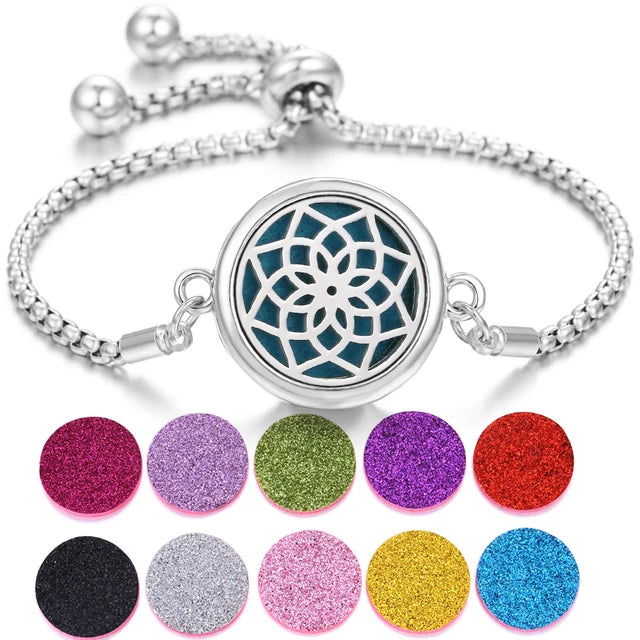 Stainless Steel Scent Diffuser Bracelet & Refill Pads