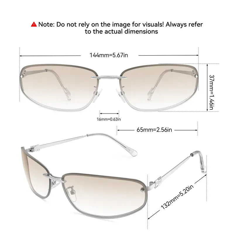Unisex Full-Rim Oval Y2K Sunglasses - Vintage Alloy Trendy Frames, Polycarbonate Lens, UV400 Protection, Casual Stylish Glasses for Outdoor Use