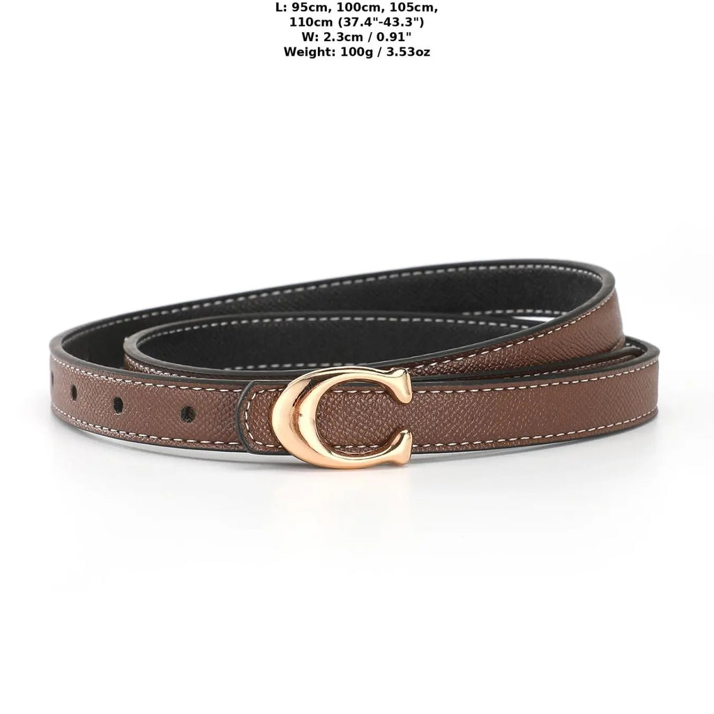 Hot Fashion Versatile Casual Belt for Women Slim Jeans Belt with C Buckle Decorative Waist Belt Trendy Everyday Essential Accessory Alloy Buckle Belt
