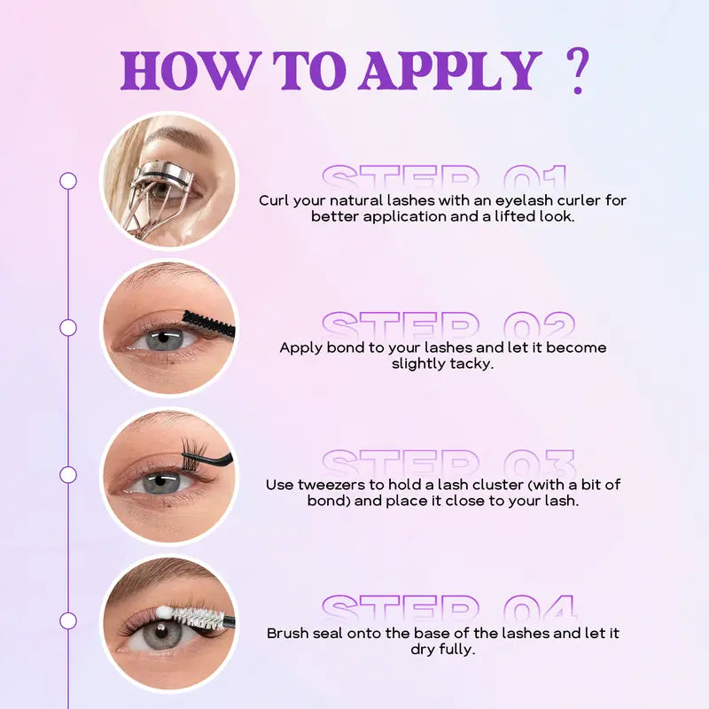 GAQQI [New Upgrade] 2-In-1 Bond & Seal Waterproof Lash Glue, Strong Hold 72H+ Latex-Free Formaldehyde-Free Adhesive for Sensitive Eyes, Cluster Individual Strip Lashes & Extensions