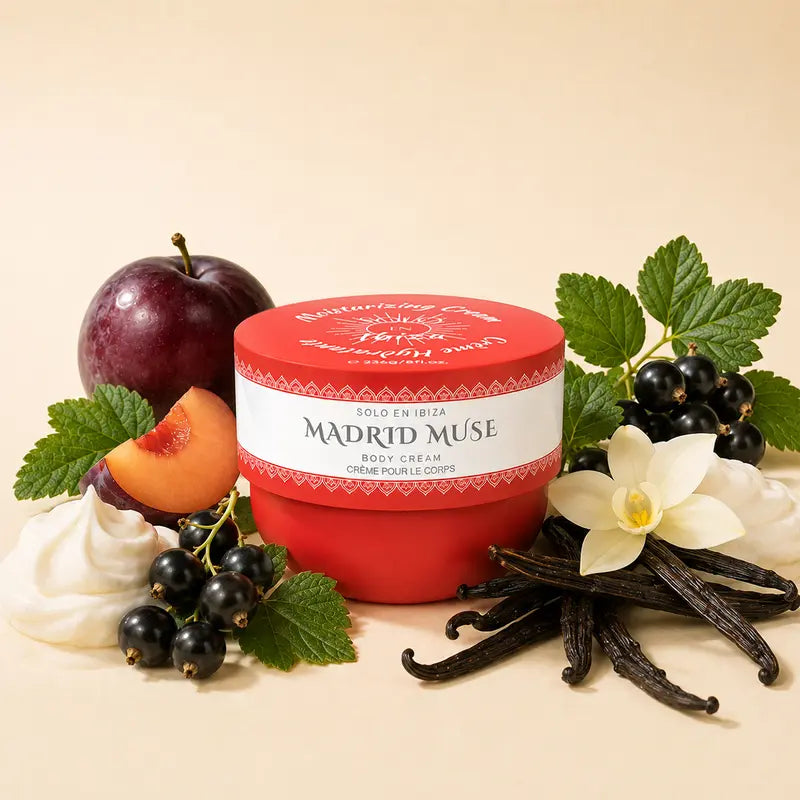Solo En Ibiza Body Cream 8Oz Hydrating Lotion with Floral & Fruit Fragrance, Lightweight Vegan Body Care for Daily Moisture, Pistachio, Cosmetic, Dragon Fruit, Lychee, Silky, Jasmine, Moisturizers, Hydration, Vitamins, Vanilla