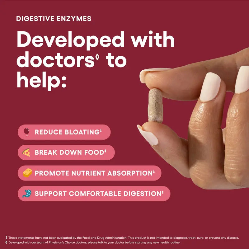 [Livestream Exclusive] Digestive Enzymes by Physician'S Choice - Bloating & Mealtime Discomfort Support with Probiotics + Prebiotics for Gut Health