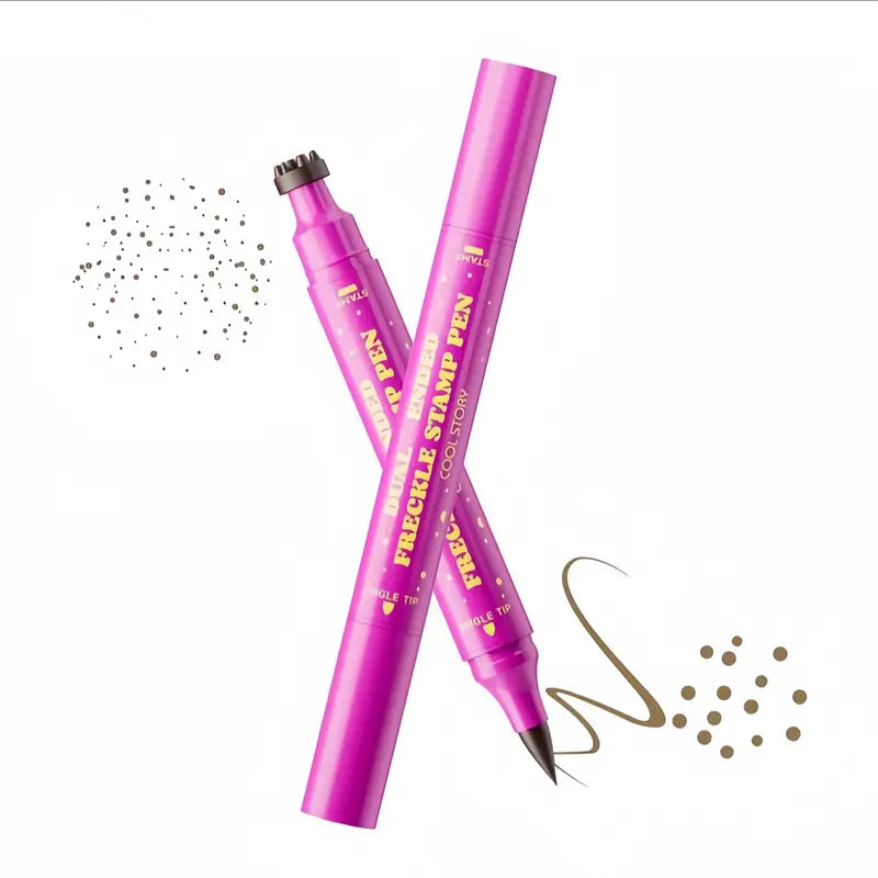 Waterproof Freckles Pen: Faux Freckle Stamp and Fine Tip Eyeliner for Realistic, Long-Lasting Freckles and Effortless Makeup, Perfect for Daily Wear and Cosplay