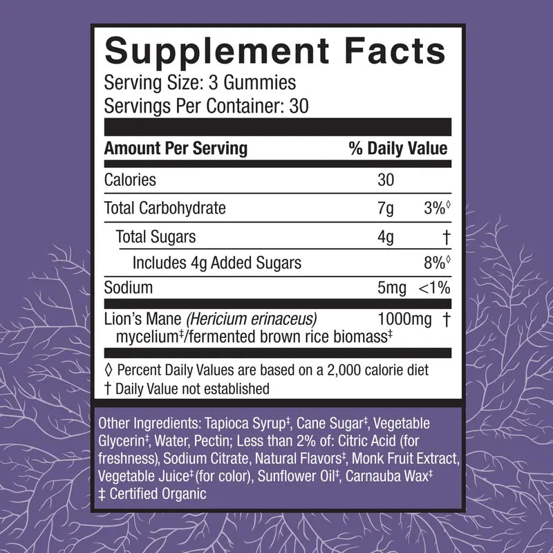 Host Defense Lion'S Mane Gummies, Nervous System Support, 90 Gummies