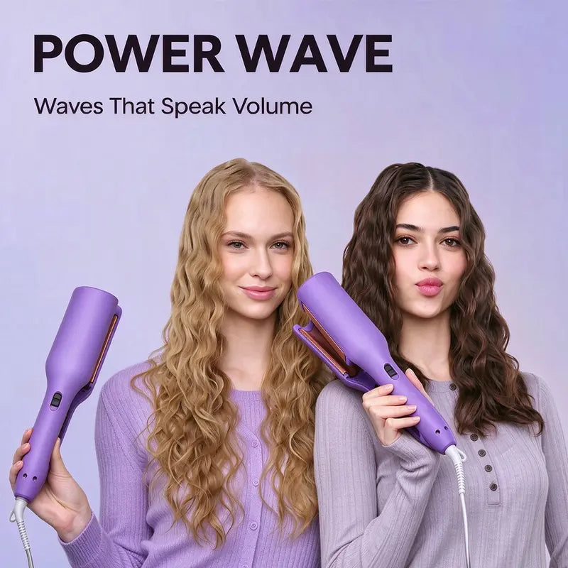32Mm Beach Wave Curling Iron - Ionic Hair Tool with Dual-Voltage Design, Negative-Ion Ceramic Coating, Lightweight Portable Build for Travel, Reduces Frizz and Damage, Curling Irons