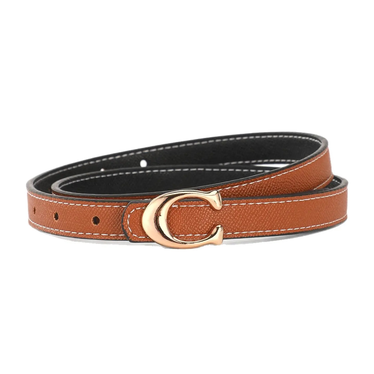 Hot Fashion Versatile Casual Belt for Women Slim Jeans Belt with C Buckle Decorative Waist Belt Trendy Everyday Essential Accessory Alloy Buckle Belt