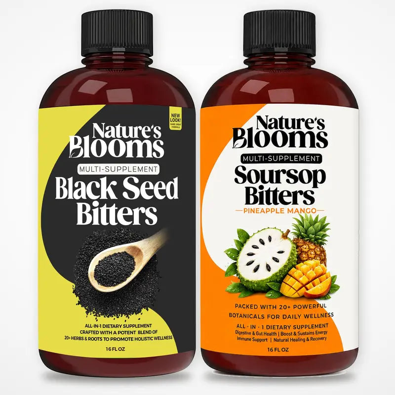 Nature'S Blooms: Black Seed Bitters and Pineapple Mango Bundle Herbal Supplements Antioxidant Rich Supplement