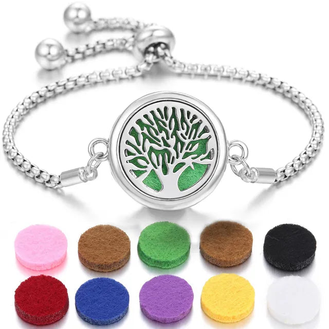 Stainless Steel Scent Diffuser Bracelet & Refill Pads