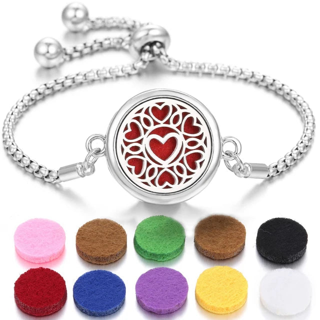 Stainless Steel Scent Diffuser Bracelet & Refill Pads