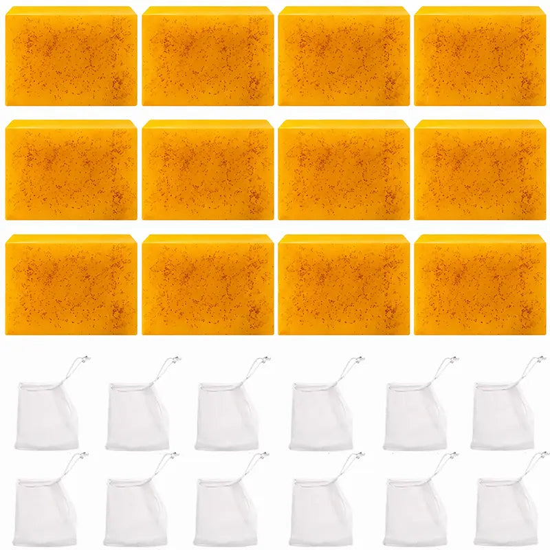 Lemon Turmeric Kojic Acid Soap 3PCS – Lemon Kojic Acid Soap Bar & Turmeric Soap Bar, Kojic Acid Soap for Facial Skincare, Radiant Comfort