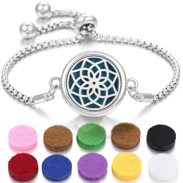 Stainless Steel Scent Diffuser Bracelet & Refill Pads