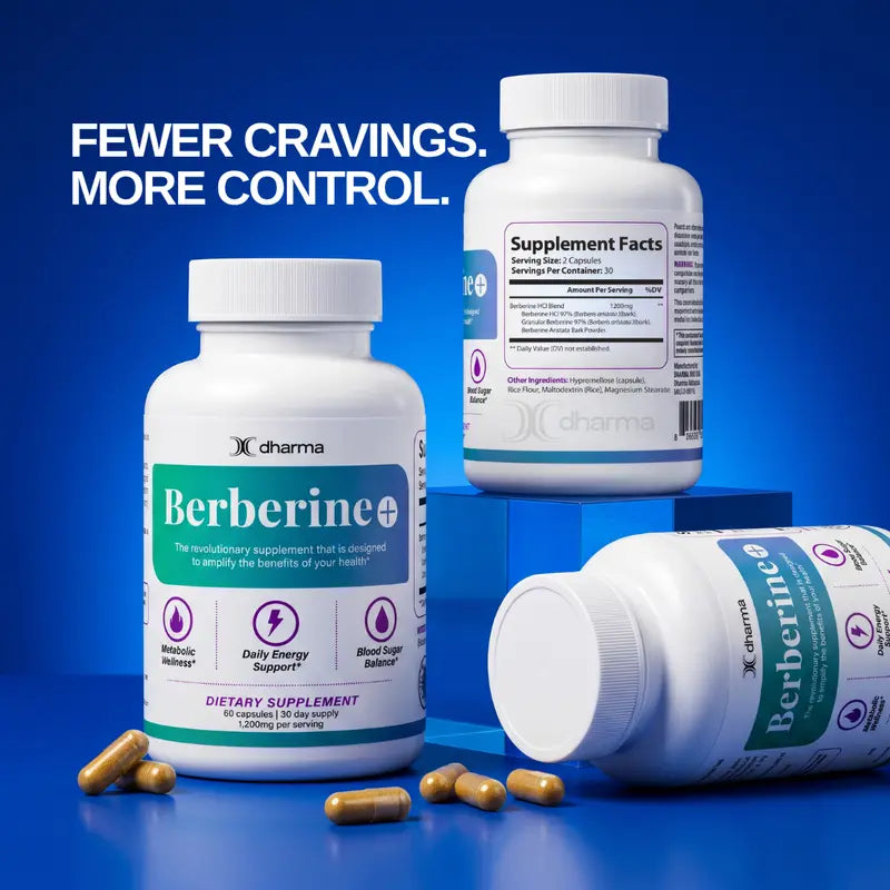 Berberine plus Daily Essential Dietary Supplement - 60 Gentle Natural Botanical Extract Capsules for Everyday Wellness, Vitality & Balance Support