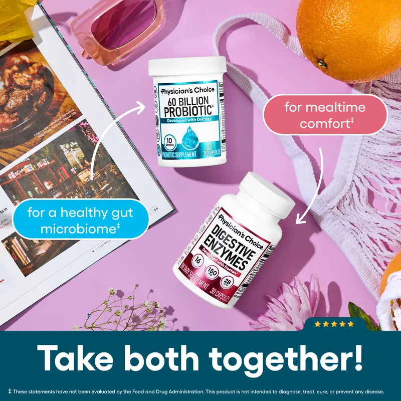 [Livestream Exclusive] Digestive Enzymes by Physician'S Choice - Bloating & Mealtime Discomfort Support with Probiotics + Prebiotics for Gut Health