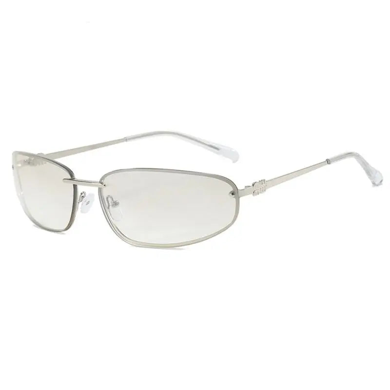 Unisex Full-Rim Oval Y2K Sunglasses - Vintage Alloy Trendy Frames, Polycarbonate Lens, UV400 Protection, Casual Stylish Glasses for Outdoor Use