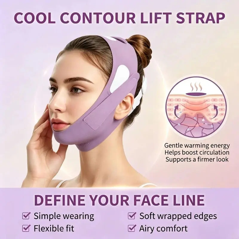 Adjustable Reusable V-Line Lifting Band - Premium Soft Fabric Double Chin Reducer with Hook-Loop Fasten for Facial Contouring, Physical Lift, Facial Wear, Sleep/Daily Use Sports Headband Accessory, Gift Option