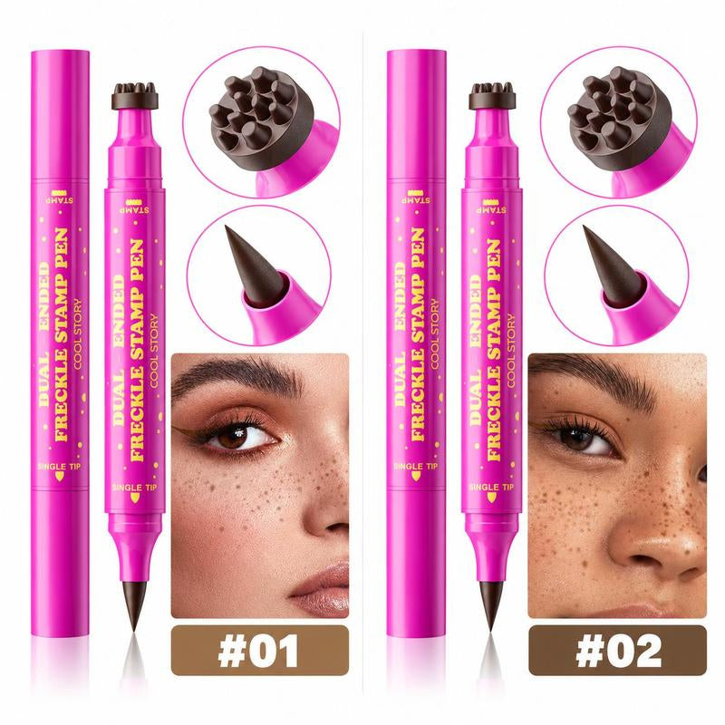 Waterproof Freckles Pen: Faux Freckle Stamp and Fine Tip Eyeliner for Realistic, Long-Lasting Freckles and Effortless Makeup, Perfect for Daily Wear and Cosplay