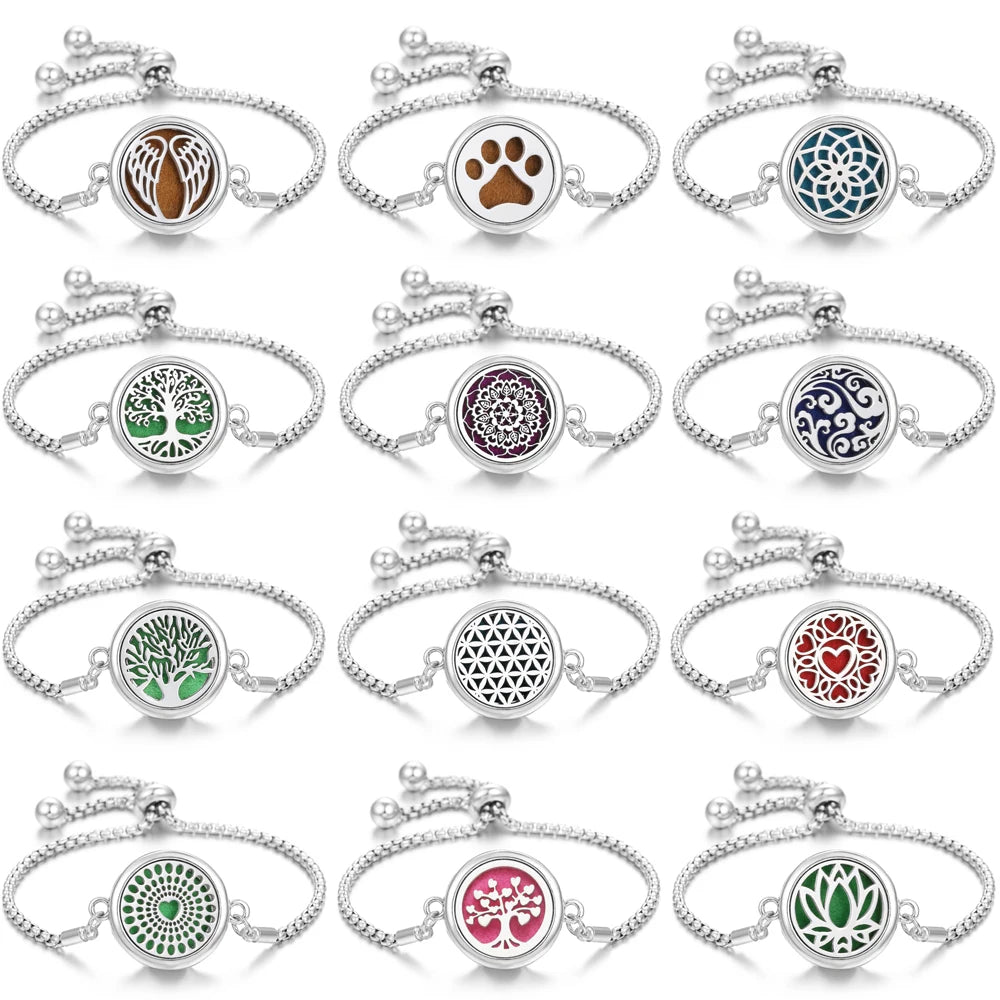 Stainless Steel Scent Diffuser Bracelet & Refill Pads