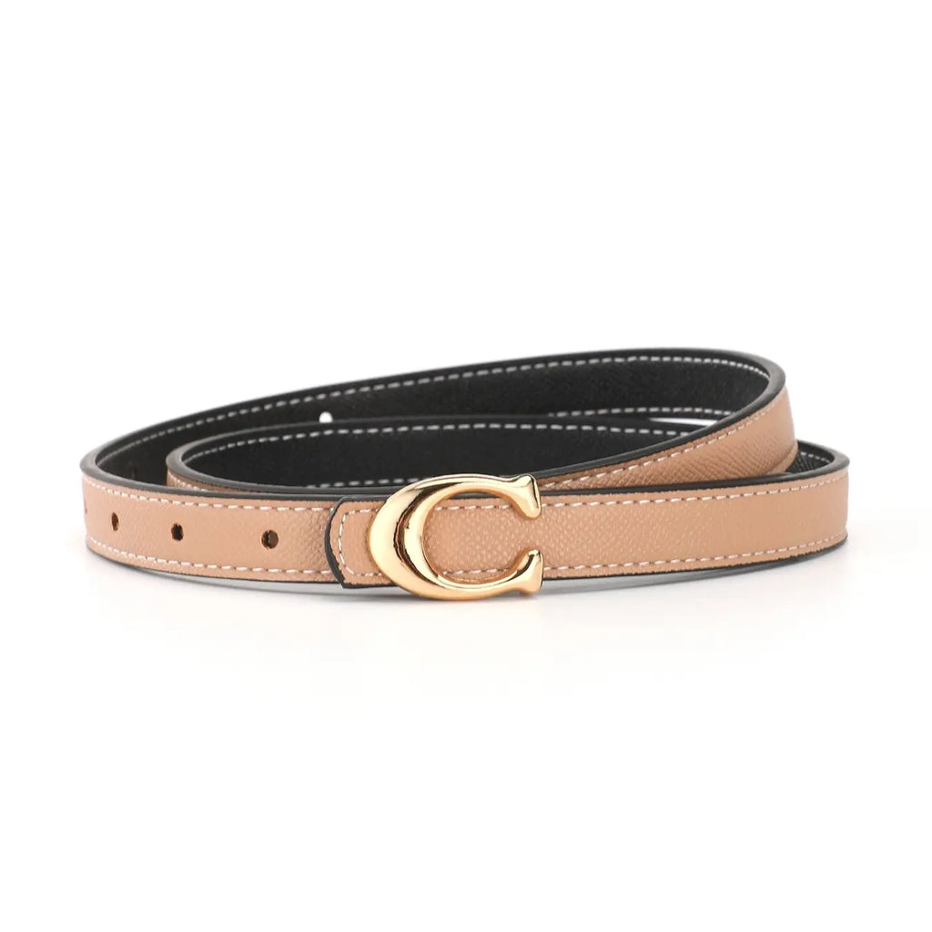 Hot Fashion Versatile Casual Belt for Women Slim Jeans Belt with C Buckle Decorative Waist Belt Trendy Everyday Essential Accessory Alloy Buckle Belt